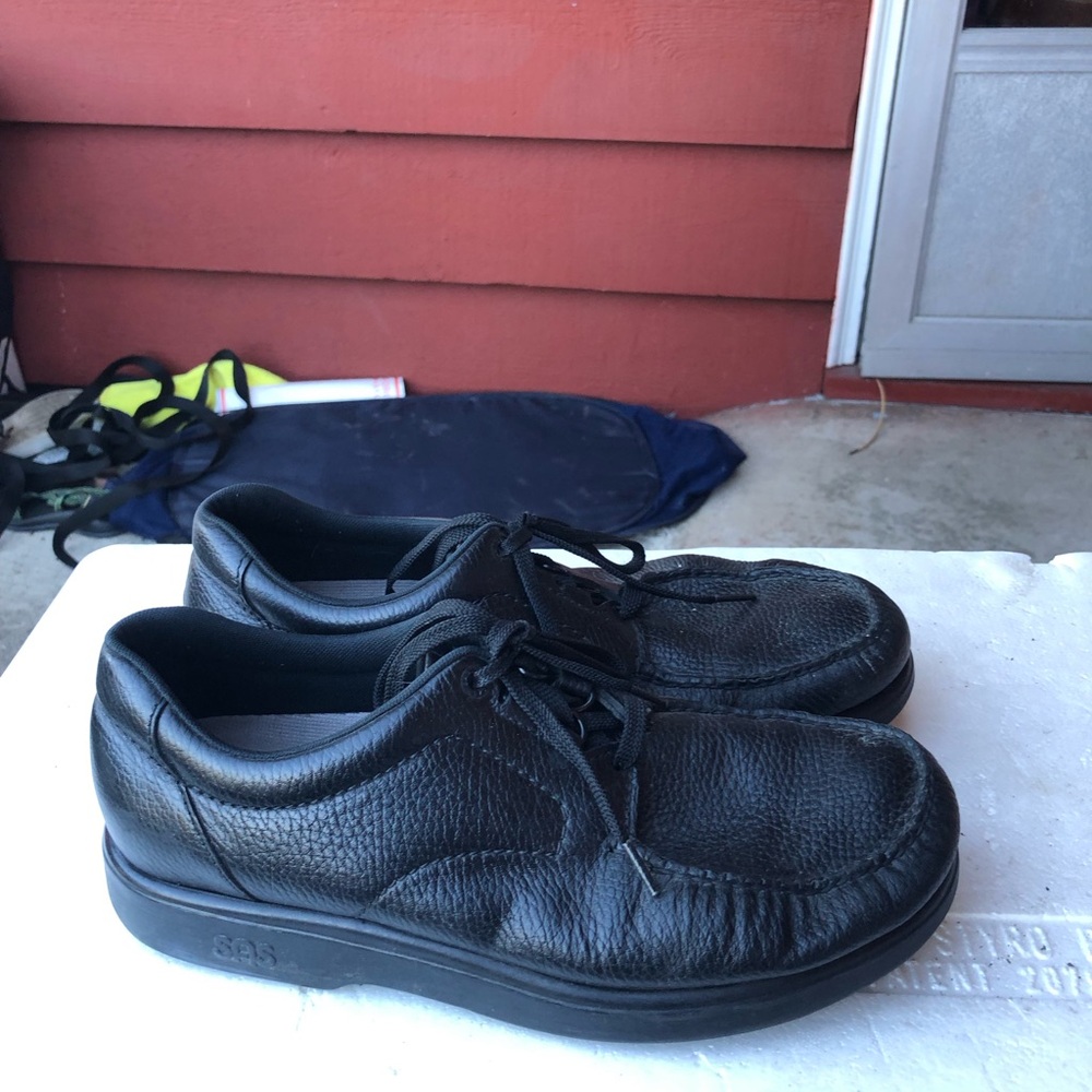 SAS  Men's Black Leather Lace Up Comfort Tripad  Walking Shoes Size 11.5